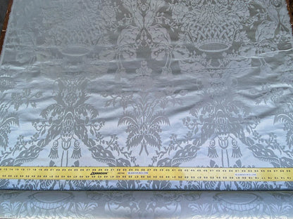 Scalamandre Gabriel Winter Mint Green Silk Damask Flower Basket MSRP USD 430/Y