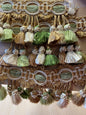 By yard Scalamandre Winter Palace Fringe Pine Tan Cream Tassel Brown Green MSRP USD 445/y