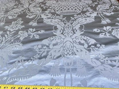 Scalamandre Gabriel Winter Mint Green Silk Damask Flower Basket MSRP USD 430/Y