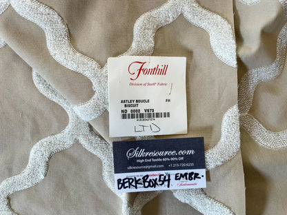 5 Berkbox54 1.1Yx47" Scalamandre Astley Boulce  Embroidery Beige MSRP USD 338/Y
