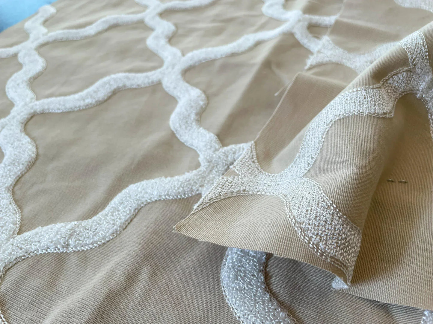 5 Berkbox54 1.1Yx47" Scalamandre Astley Boulce  Embroidery Beige MSRP USD 338/Y