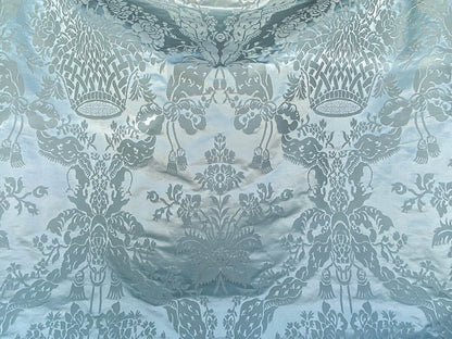 Scalamandre Gabriel Winter Mint Green Silk Damask Flower Basket MSRP USD 430/Y