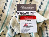 6 Berkbox54 2.4 yard Scalamandre Senwick Stripe Blue Cream Linen Embroidery MSRP USD 398/Y
