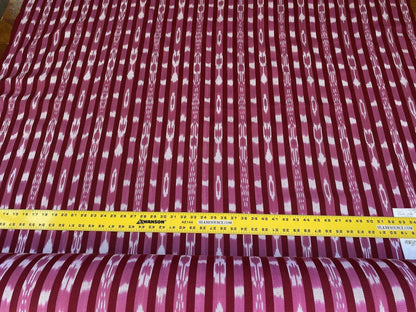 by yard Scalamandre Jakarta Ikat Stripe Raspberry  Asian Ikat Warp Print Red Pink White MSRP USD 138/Y