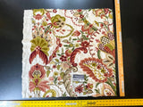 13 Berkbox54  27x27" Scalamandre Square Floral Red and Green Crewel Embroidery Lalita  MSRP USD494/Y