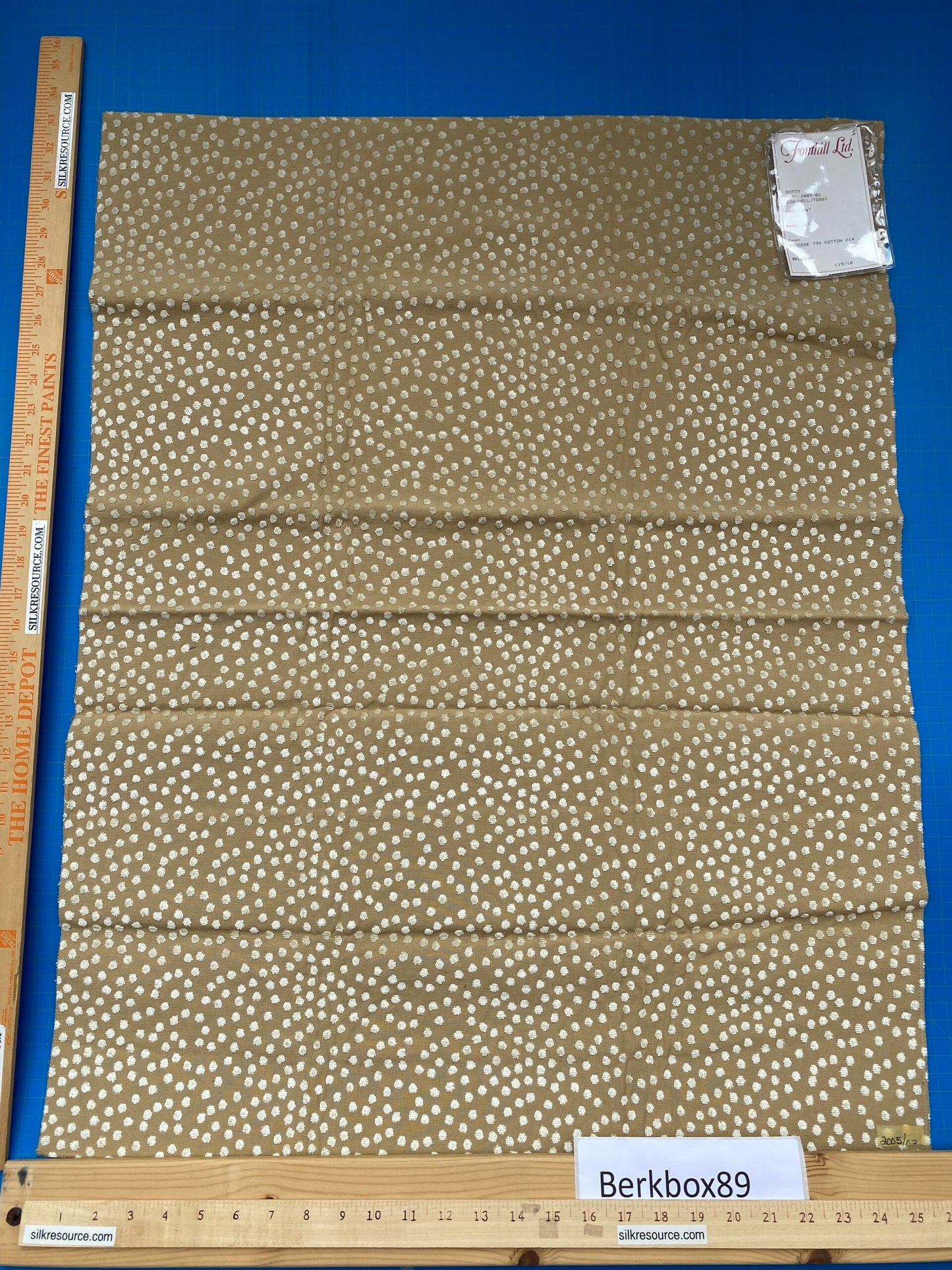 7 Berkbox89 Square Jacquard by Old World Weavers Dotty Eggshell Toast Brown Khaki Cream Dot Circle Viscose Cotton MSRP USD 420/Y