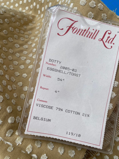 7 Berkbox89 Square Jacquard by Old World Weavers Dotty Eggshell Toast Brown Khaki Cream Dot Circle Viscose Cotton MSRP USD 420/Y