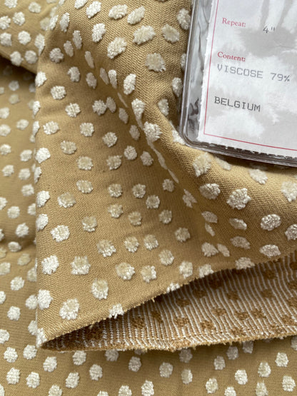 7 Berkbox89 Square Jacquard by Old World Weavers Dotty Eggshell Toast Brown Khaki Cream Dot Circle Viscose Cotton MSRP USD 420/Y