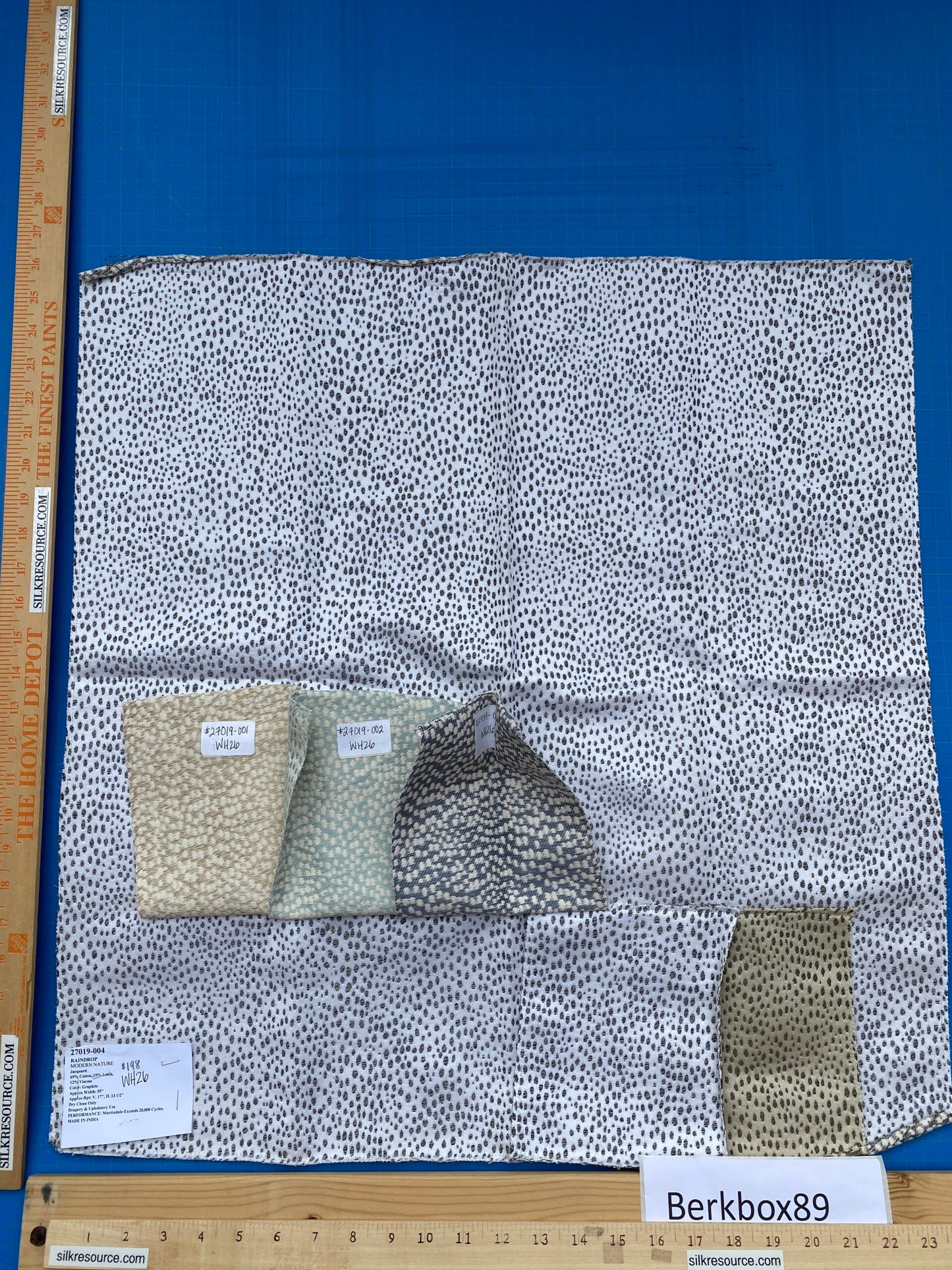 9 Berkbox89 Square Jacquard by Scalamandre Raindrop Graphite Gray White Small Scale Dot Circle MSSP USD 414/y