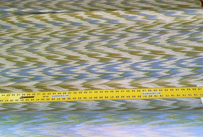 Scalamandre Nevis Peak Kiwi Flamestitch Green Aqua Cream Chevron MSRP USD 222/Y