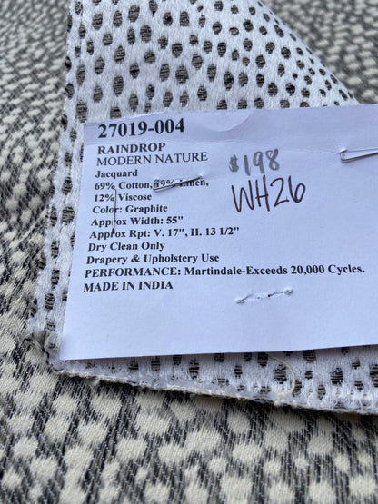 9 Berkbox89 Square Jacquard by Scalamandre Raindrop Graphite Gray White Small Scale Dot Circle MSSP USD 414/y