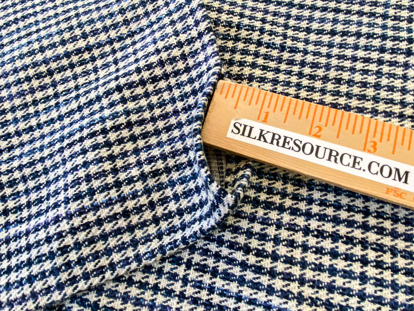 2 Berkbox64 Finished Drapery 2.4 yard Scalamandre BANBURY STRIE CHECK Indigo MSRP USD 264/y