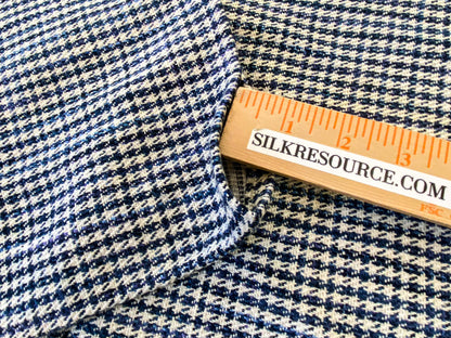 2 Berkbox64 Finished Drapery 2.4 yard Scalamandre BANBURY STRIE CHECK Indigo MSRP USD 264/y