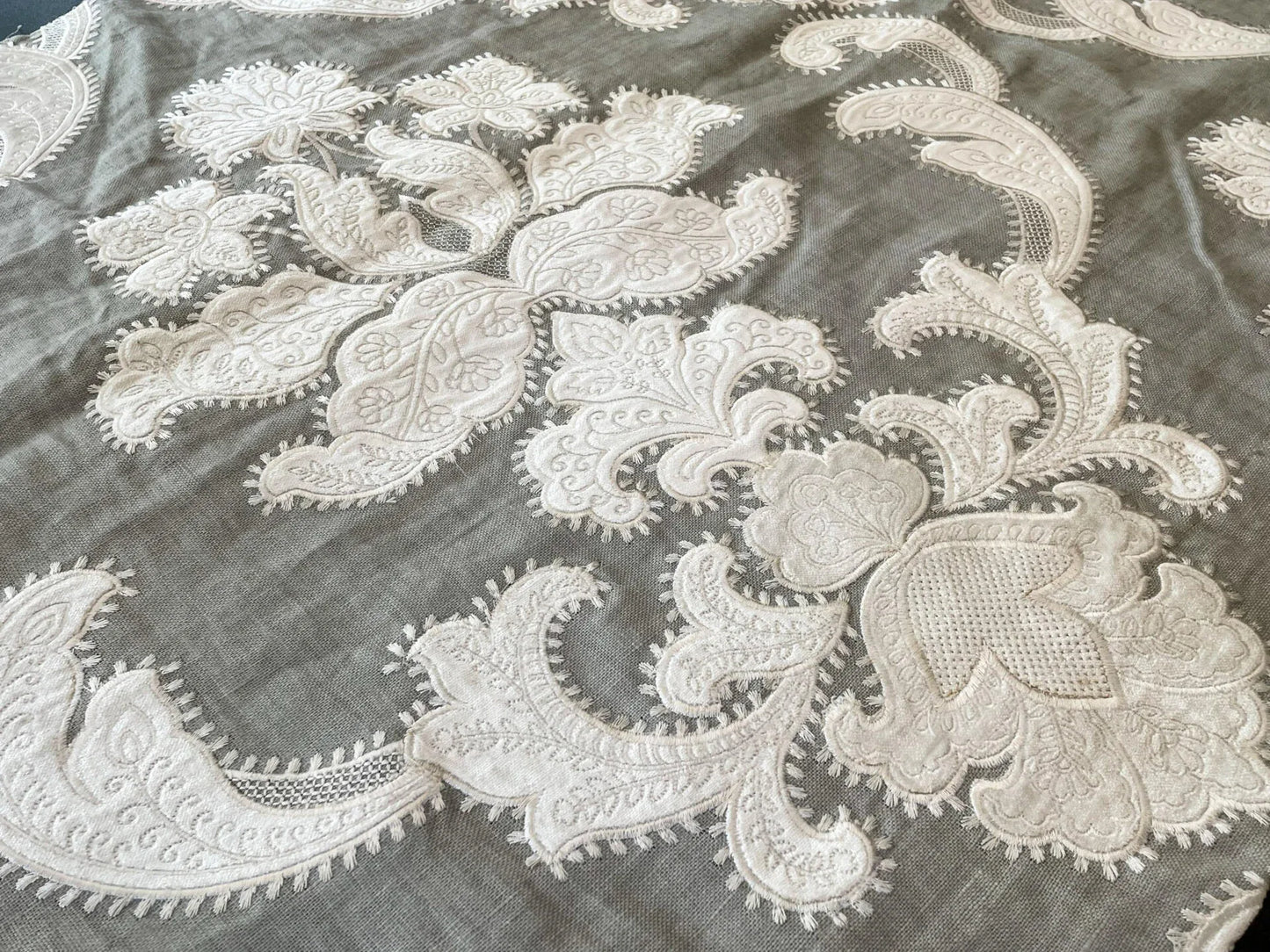 18 Berkbox54 Scalamandre Cornelia Skylight White Damask Embroidery 28"x48" MSR USD 612/yard