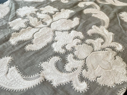 18 Berkbox54 Scalamandre Cornelia Skylight White Damask Embroidery 28"x48" MSR USD 612/yard