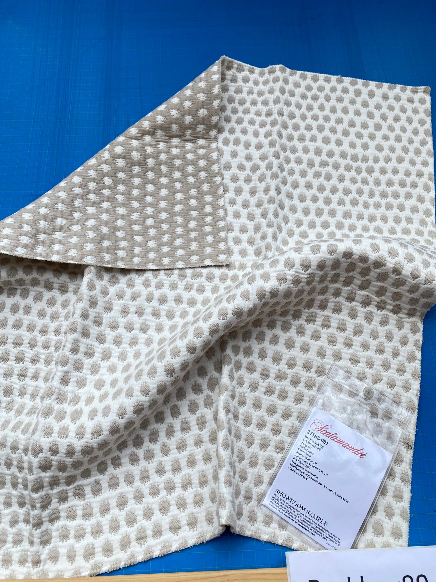 12 Berkbox89 Square Jacquard by Scalamandre Dot Weave Sand Beige White Small Scale Dot Circle MSRP USD 414/y