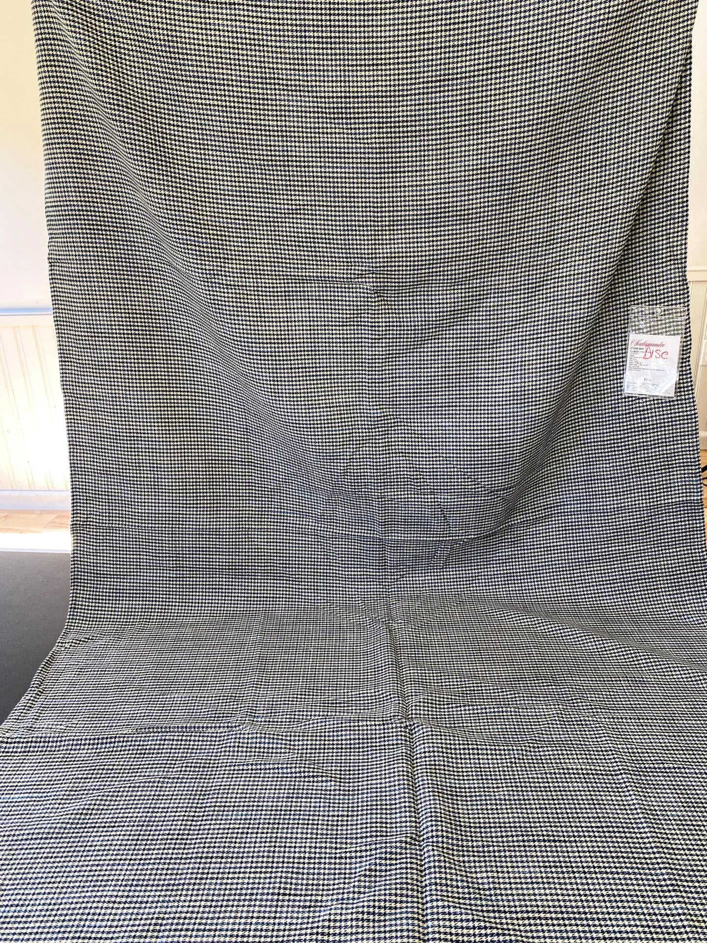 2 Berkbox64 Finished Drapery 2.4 yard Scalamandre BANBURY STRIE CHECK Indigo MSRP USD 264/y