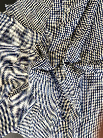 2 Berkbox64 Finished Drapery 2.4 yard Scalamandre BANBURY STRIE CHECK Indigo MSRP USD 264/y