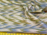 Scalamandre Nevis Peak Kiwi Flamestitch Green Aqua Cream Chevron MSRP USD 222/Y