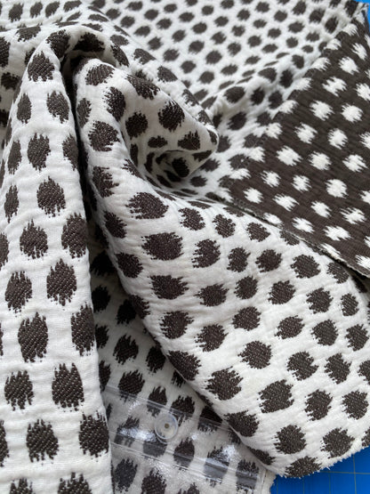 11 Berkbox89 Square Jacquard by Scalamandre Dot Weave Charcoal Black White Small Scale Dot Circle Cotton MSRP USD 414/y