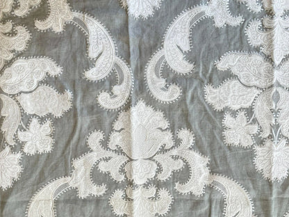 19 Berkbox54 Scalamandre  28″x48″Cornelia Skylight White Damask Embroidery MSRP USD 612/yard