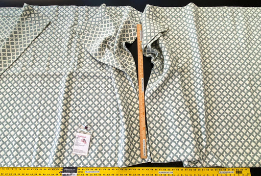 3 Berkbox64 Finished Drapery 2.4yard Scalamandre MARRAKESH WEAVE Sky Light blue and White Geometric  MSRP USD284