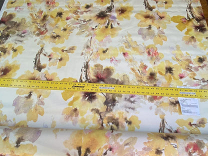 Scalamandre Lynton Wide Marigold Gold Yellow Wild Flowers Cotton 110"wide! MSRP USD 236/yard
