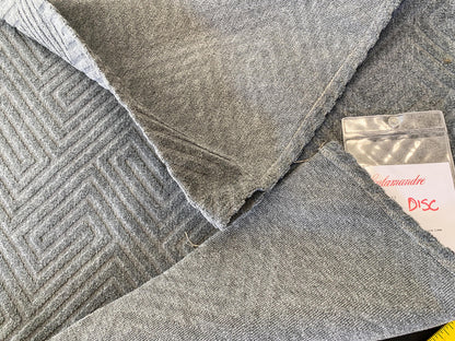 4 Berkbox64 Finished Drapery 1.2yard Scalamandre MEANDER VELVET Smoke Cut-Velvet  MSRP USD350/y