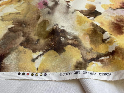 Scalamandre Lynton Wide Marigold Gold Yellow Wild Flowers Cotton 110"wide! MSRP USD 236/yard