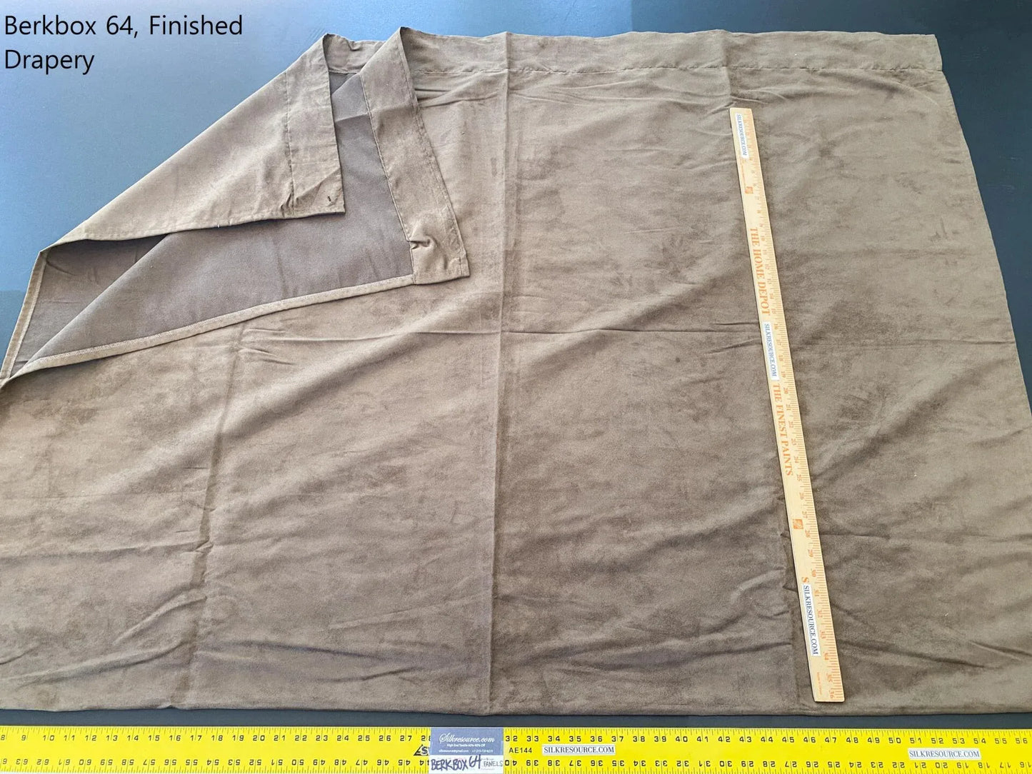 5 Berkbox64 Finished Drapery 2.4yard Scalamandre Velvet Brown with Plain design