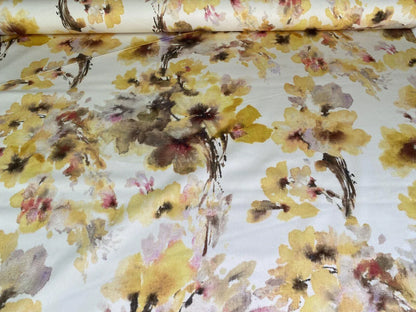 Scalamandre Lynton Wide Marigold Gold Yellow Wild Flowers Cotton 110"wide! MSRP USD 236/yard