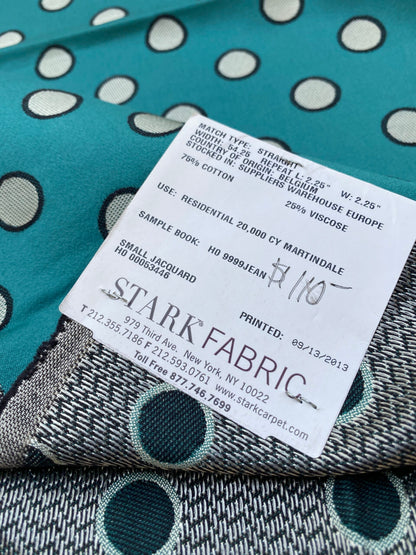 14 Berkbox89 Square Jacquard by Lelievre Paris Coquin Petrole Green Black White Dot Circle MSRP USD300+/y