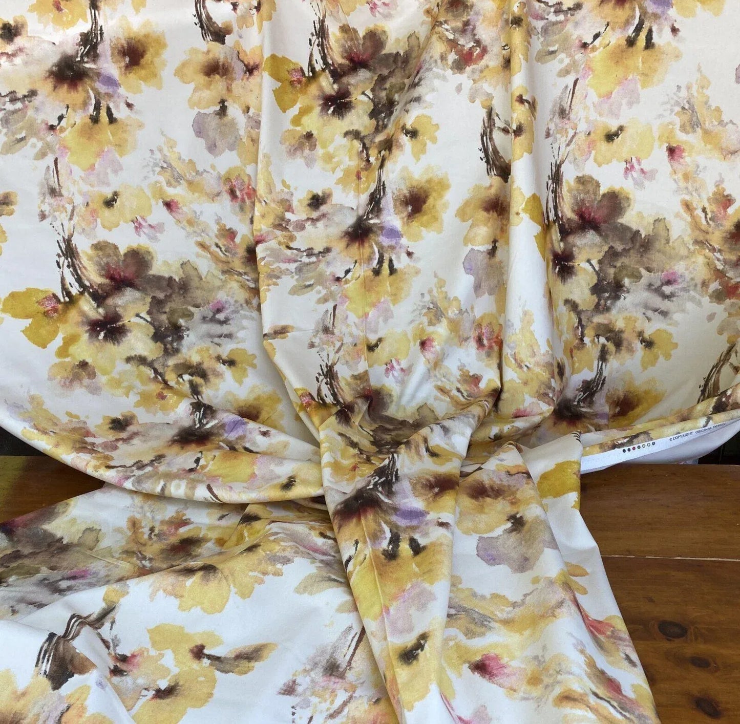 Scalamandre Lynton Wide Marigold Gold Yellow Wild Flowers Cotton 110"wide! MSRP USD 236/yard