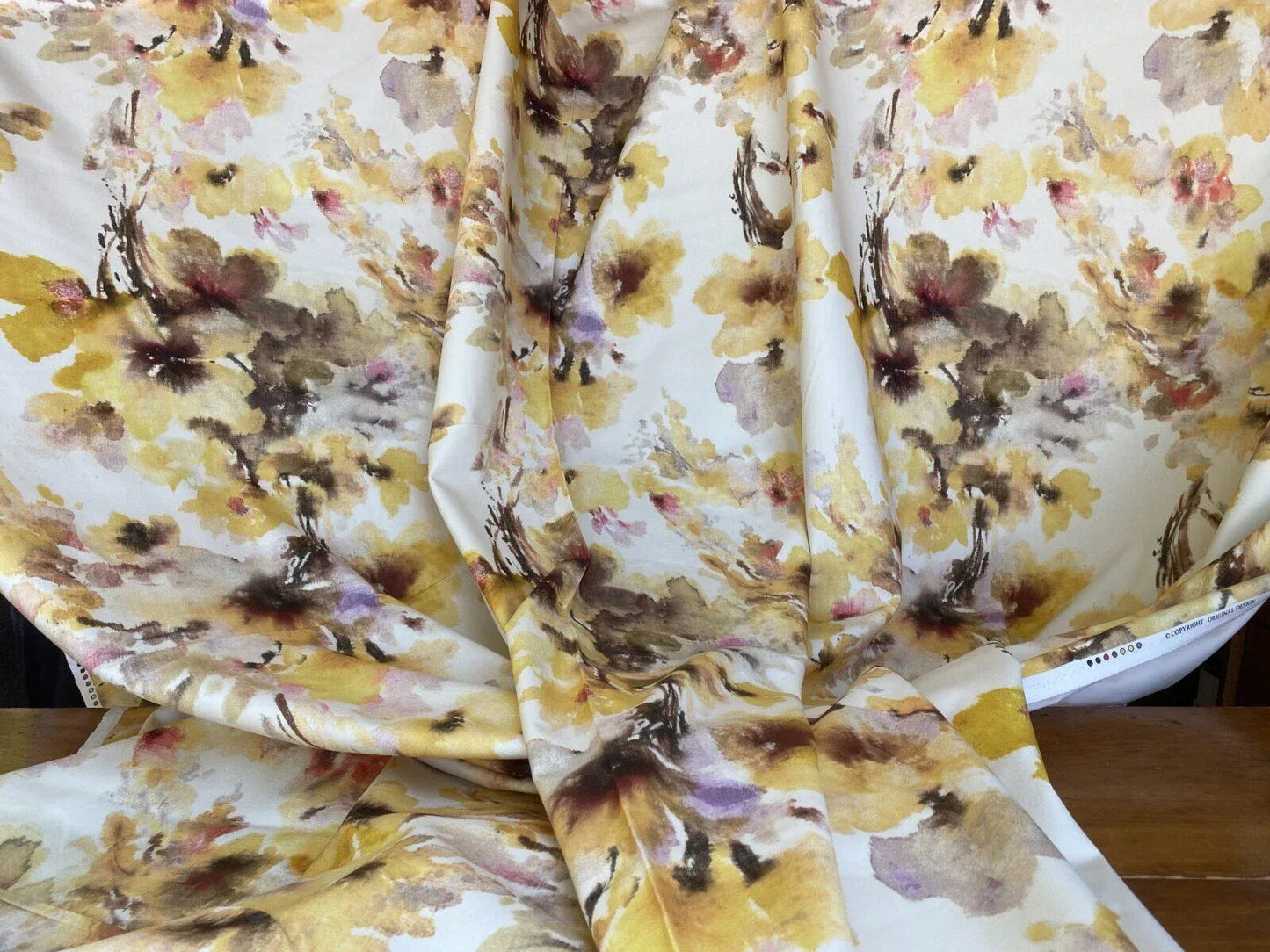 Scalamandre Lynton Wide Marigold Gold Yellow Wild Flowers Cotton 110"wide! MSRP USD 236/yard