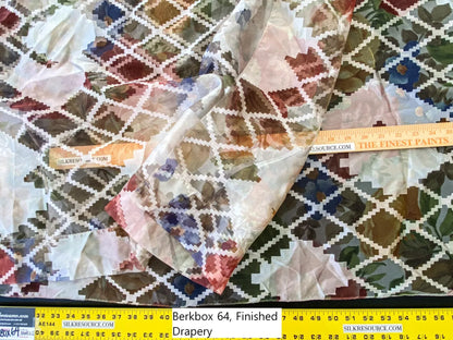 6 Berkbox64 Finished Drapery 2.5yard Scalamandre Printed "Sheer" Lace over Rose