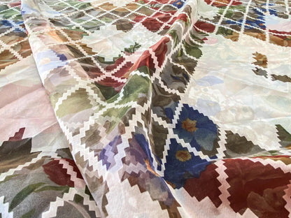 6 Berkbox64 Finished Drapery 2.5yard Scalamandre Printed "Sheer" Lace over Rose