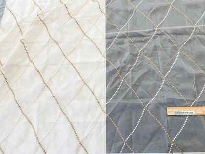 7 Berkbox64 Finished Drapery 2.4yard Scalamandre Embroidery Sheer Amber Bronze