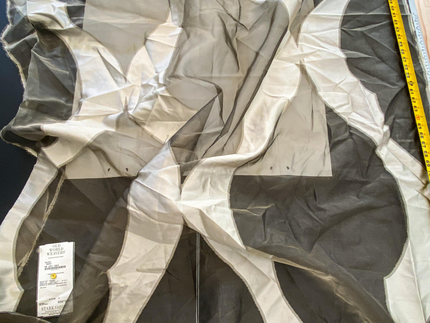 8 Berkbox64 Finished Drapery 2.4yard Scalamandre SOLERA SMOKE Dark Gray Sheer