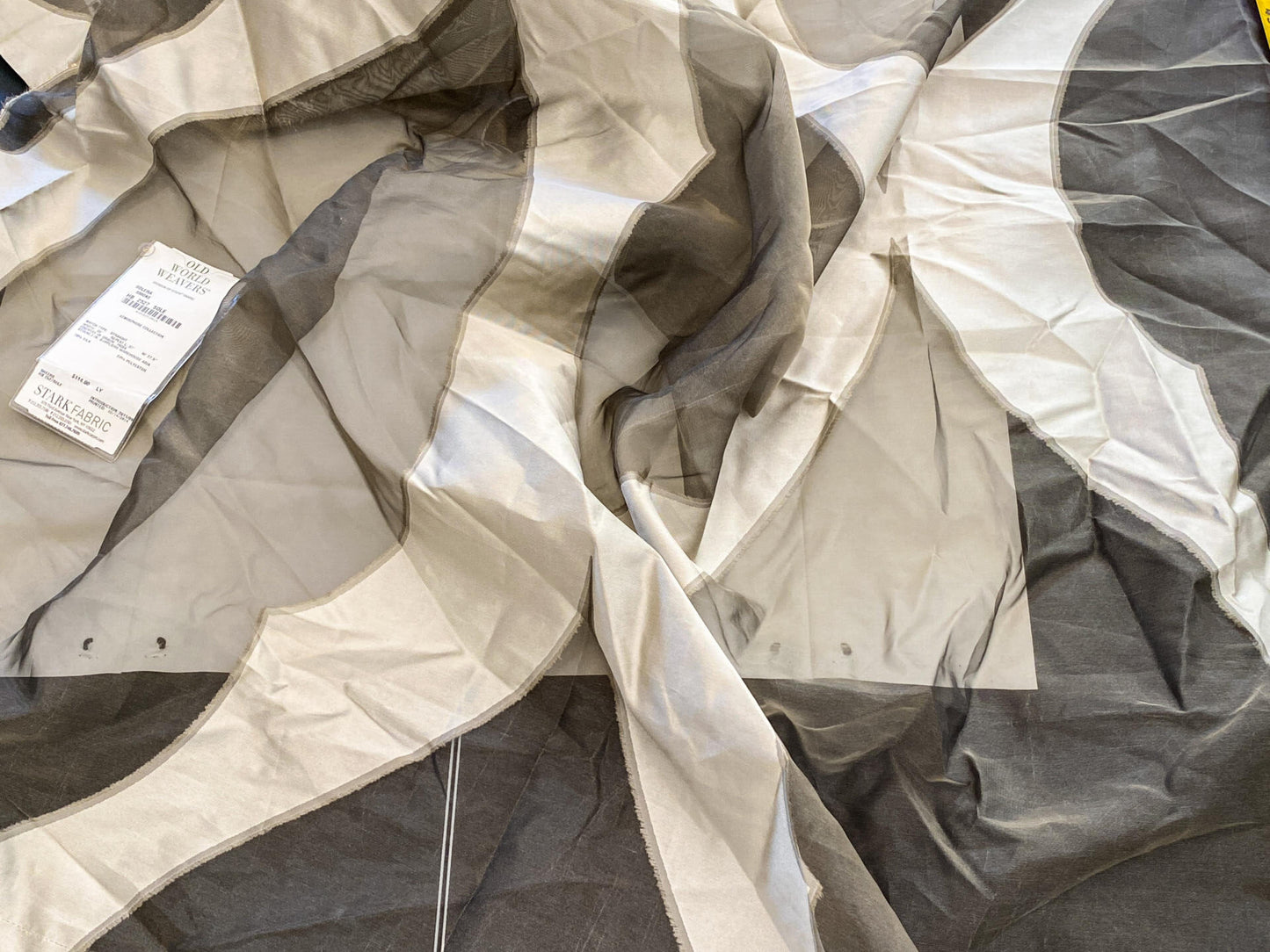 8 Berkbox64 Finished Drapery 2.4yard Scalamandre SOLERA SMOKE Dark Gray Sheer