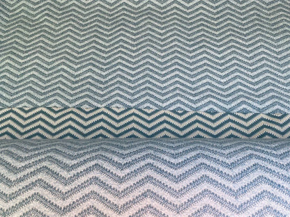 Scalamandre Brushed Chevron Turquoise Blue Green Cotton Jacquard Herringbone Reversible MSRP USD 188/Y