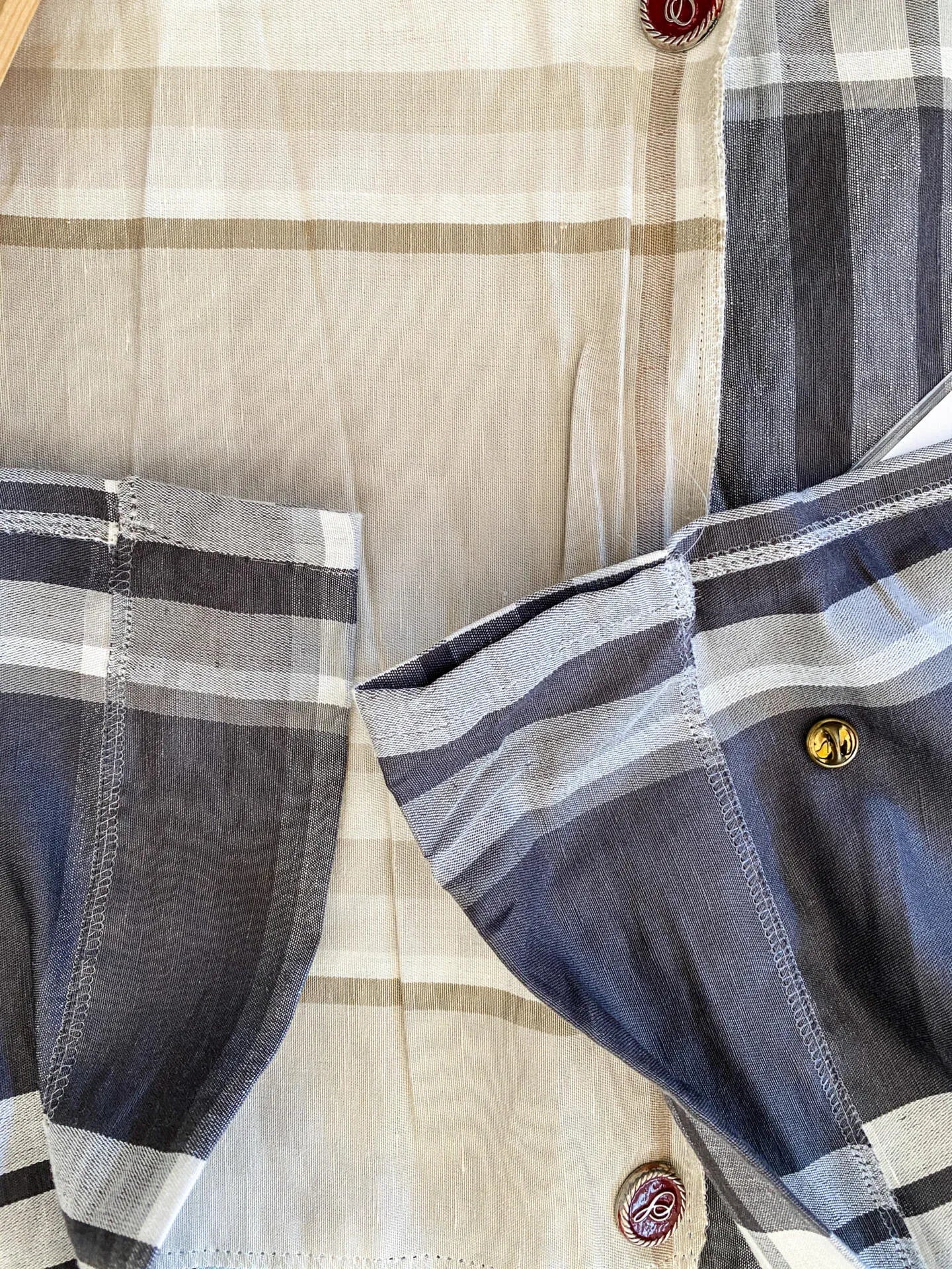 9 Berkbox64 Finished Drapery 2.4yard Scalamandre MODO PLAID EBONY Brown and White