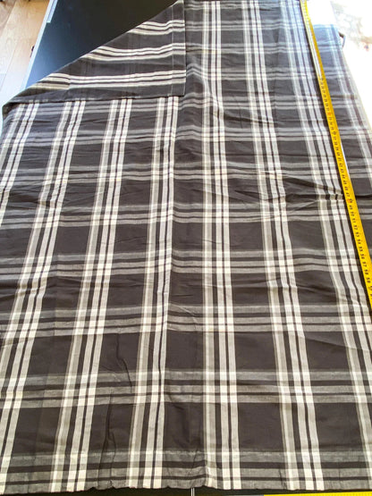 9 Berkbox64 Finished Drapery 2.4yard Scalamandre MODO PLAID EBONY Brown and White