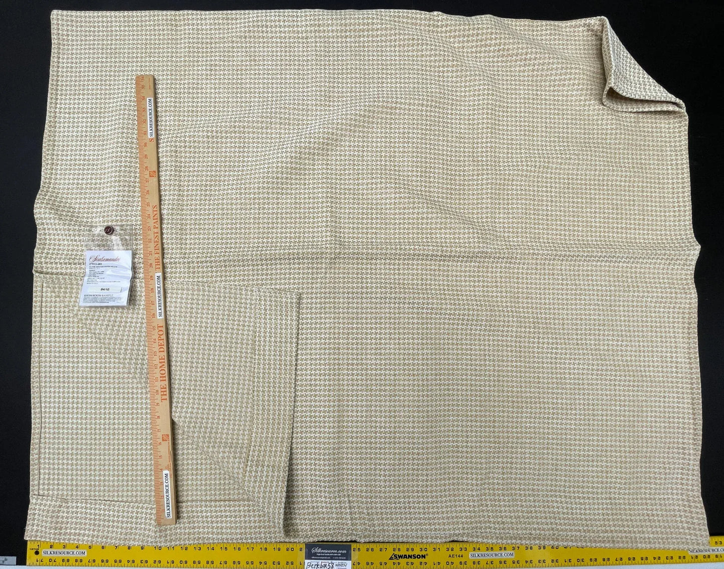 3 Berkbox58 2.4yard Scalamandre CLYDE HOUNDSTOOTH WEAVE Straw Yellow Plaid Check MSRP USD238/y