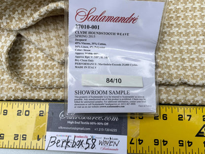 3 Berkbox58 2.4yard Scalamandre CLYDE HOUNDSTOOTH WEAVE Straw Yellow Plaid Check MSRP USD238/y
