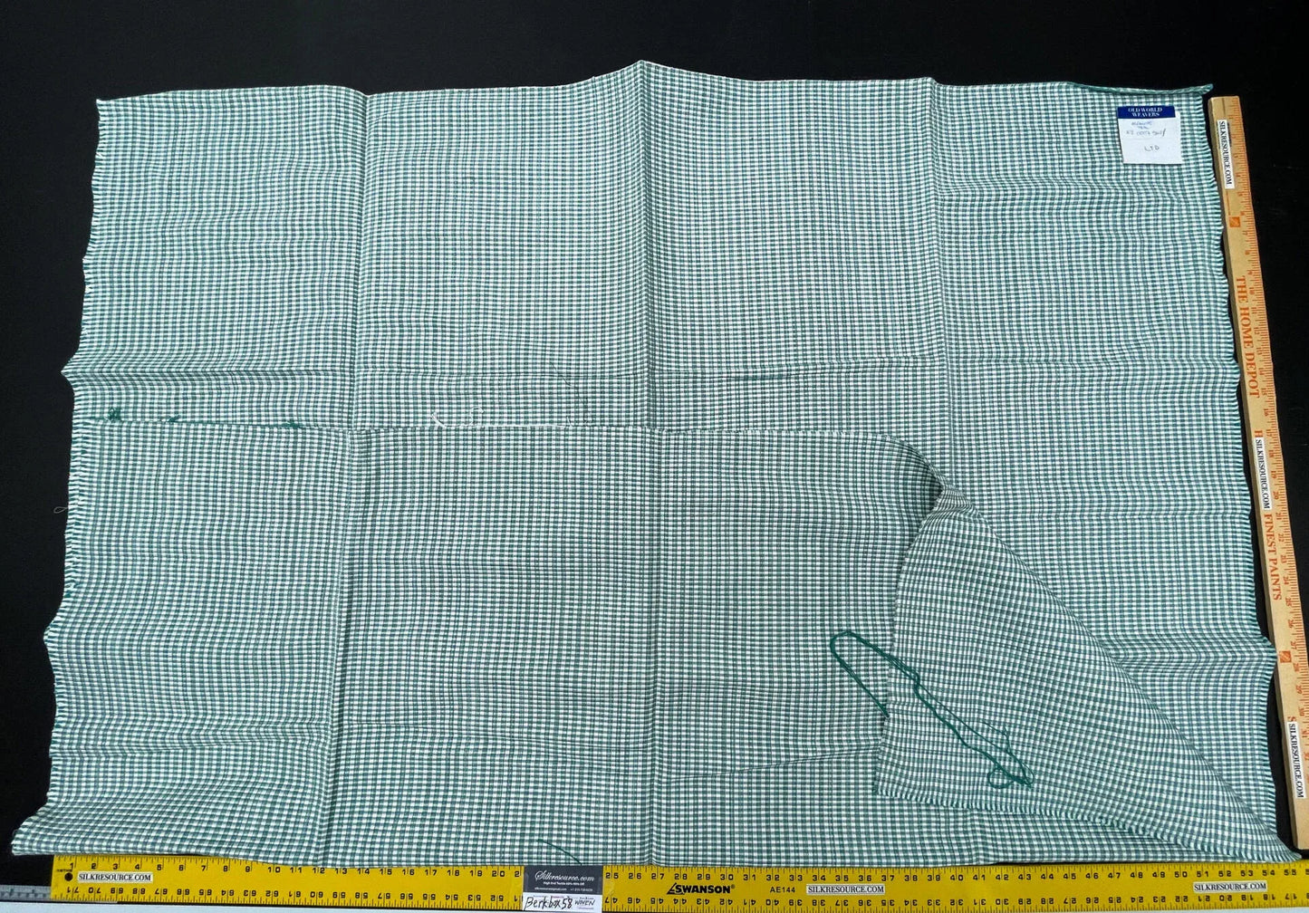 6 Berkbox58 1.5yard Scalamandre MAGPIE TEAL Jacquard Green Plaid Check MSRP USD214/y