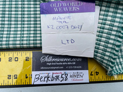 6 Berkbox58 1.5yard Scalamandre MAGPIE TEAL Jacquard Green Plaid Check MSRP USD214/y