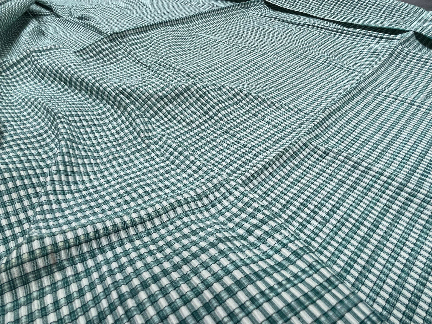 6 Berkbox58 1.5yard Scalamandre MAGPIE TEAL Jacquard Green Plaid Check MSRP USD214/y