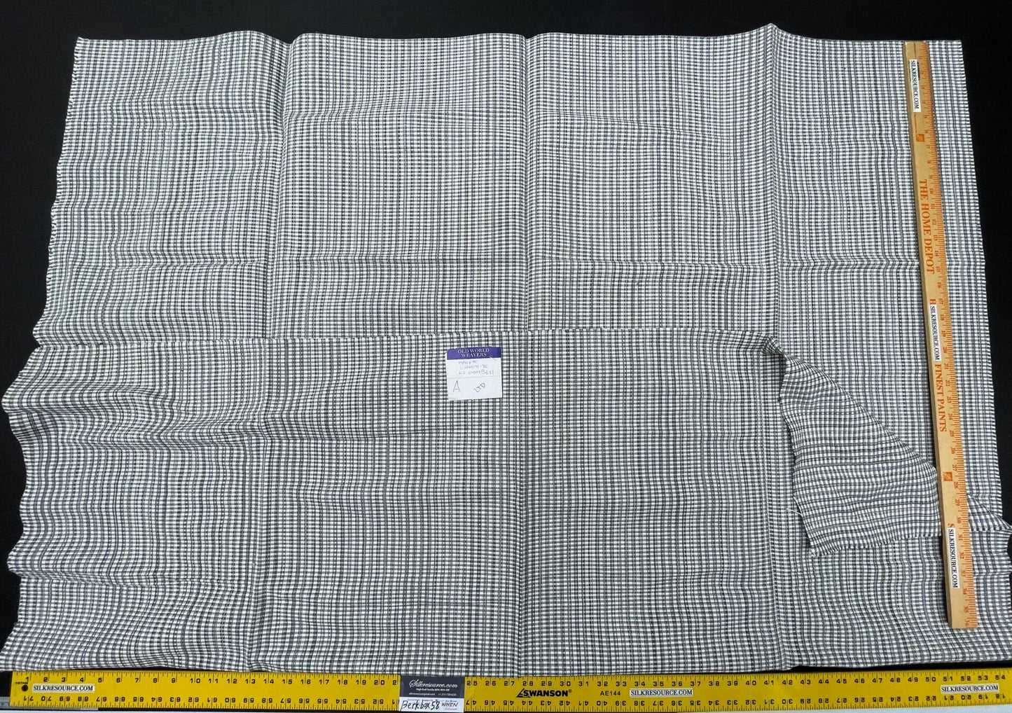 7 Berkbox58 1.5yard Scalamandre MAGPIE Graphite Jacquard Black Plaid Check MSRP USD214/y