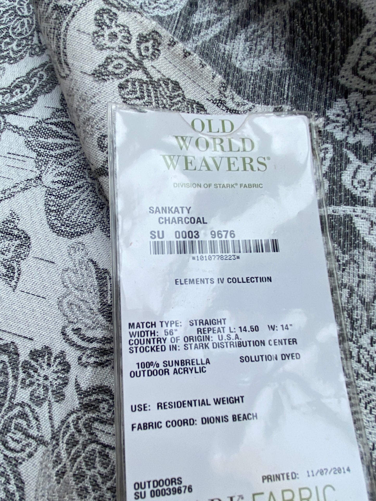 2 Berkbox90 Square Jacquard by Old World Weavers Sankaty Charcoal Dune Gray Orange White Bird Flower Chinoiserie Folklore MSRP USD183/y