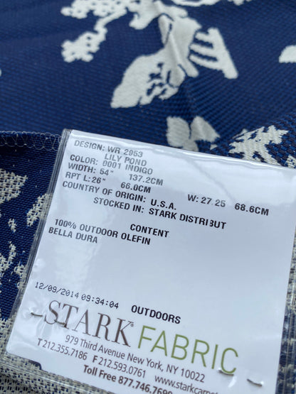 3 Berkbox90 Square Jacquard by Scalamandre LILY Indigo Blue and White Outdoors Bird/ Animal Chinoiserie MSRP USD222/y